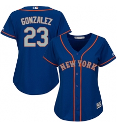 Women's Majestic New York Mets #23 Adrian Gonzalez Replica Royal Blue Alternate Road Cool Base MLB Jersey