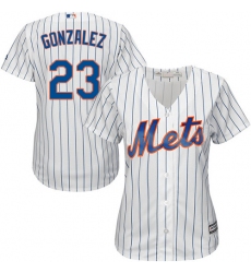 Women's Majestic New York Mets #23 Adrian Gonzalez Replica White Home Cool Base MLB Jersey