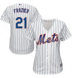 Women's Majestic New York Mets #21 Todd Frazier Authentic White Home Cool Base MLB Jersey