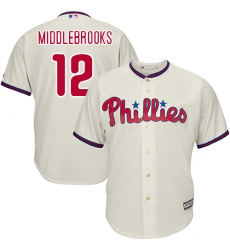 Men's Majestic Philadelphia Phillies #12 Will Middlebrooks Replica Cream Alternate Cool Base MLB Jersey