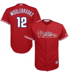 Men's Majestic Philadelphia Phillies #12 Will Middlebrooks Replica Red Alternate Cool Base MLB Jersey