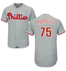 Men's Majestic Philadelphia Phillies #75 Francisco Rodriguez Grey Road Flex Base Authentic Collection MLB Jersey