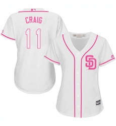 Women's Majestic San Diego Padres #11 Allen Craig Replica White Fashion Cool Base MLB Jersey