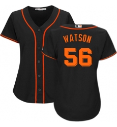 Women's Majestic San Francisco Giants #56 Tony Watson Replica Black Alternate Cool Base MLB Jersey