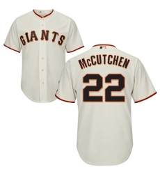 Youth Majestic San Francisco Giants #22 Andrew McCutchen Authentic Cream Home Cool Base MLB Jersey