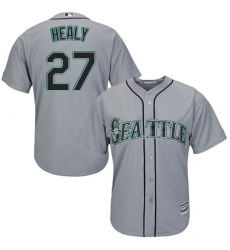 Men's Majestic Seattle Mariners #27 Ryon Healy Replica Grey Road Cool Base MLB Jersey