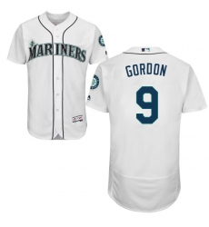 Men's Majestic Seattle Mariners #9 Dee Gordon White Home Flex Base Authentic Collection MLB Jersey