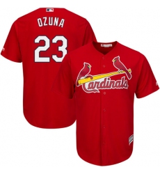 Men's Majestic St. Louis Cardinals #23 Marcell Ozuna Replica Red Alternate Cool Base MLB Jersey
