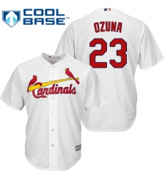Youth Majestic St. Louis Cardinals #23 Marcell Ozuna Replica White Home Cool Base MLB Jersey