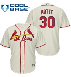 Youth Majestic St. Louis Cardinals #30 Jason Motte Authentic Cream Alternate Cool Base MLB Jersey