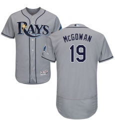Men's Majestic Tampa Bay Rays #19 Dustin McGowan Grey Road Flex Base Authentic Collection MLB Jersey