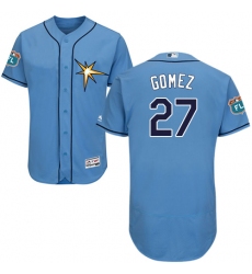Men's Majestic Tampa Bay Rays #27 Carlos Gomez Light Blue Flexbase Authentic Collection MLB Jersey