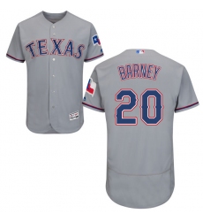 Men's Majestic Texas Rangers #20 Darwin Barney Grey Road Flex Base Authentic Collection MLB Jersey