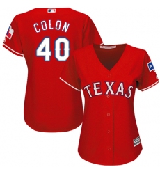 Women's Majestic Texas Rangers #40 Bartolo Colon Replica Red Alternate Cool Base MLB Jersey