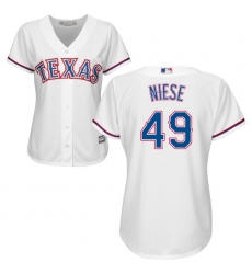 Women's Majestic Texas Rangers #49 Jon Niese Replica White Home Cool Base MLB Jersey