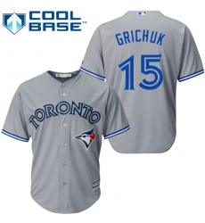 Men's Majestic Toronto Blue Jays #15 Randal Grichuk Replica Grey Road MLB Jersey