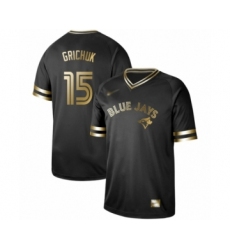 Men's Toronto Blue Jays #15 Randal Grichuk Authentic Black Gold Fashion Baseball Jersey