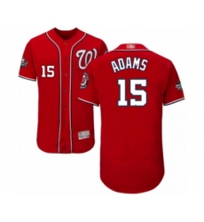Men's Washington Nationals #15 Matt Adams Red Alternate Flex Base Authentic Collection 2019 World Series Bound Baseball Jersey