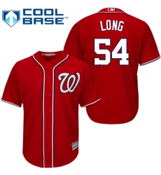 Men's Majestic Washington Nationals #54 Kevin Long Replica Red Alternate 1 Cool Base MLB Jersey