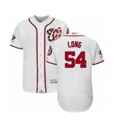 Men's Washington Nationals #54 Kevin Long White Home Flex Base Authentic Collection 2019 World Series Champions Baseball Jersey