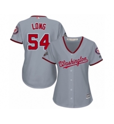 Women's Washington Nationals #54 Kevin Long Authentic Grey Road Cool Base 2019 World Series Bound Baseball Jersey