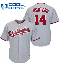 Men's Majestic Washington Nationals #14 Miguel Montero Replica Grey Road Cool Base MLB Jersey