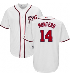 Men's Majestic Washington Nationals #14 Miguel Montero Replica White Home Cool Base MLB Jersey