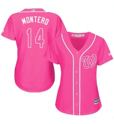 Women's Majestic Washington Nationals #14 Miguel Montero Authentic Pink Fashion Cool Base MLB Jersey
