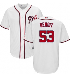 Youth Majestic Washington Nationals #53 Joaquin Benoit Replica White Home Cool Base MLB Jersey