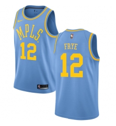 Women's Nike Los Angeles Lakers #12 Channing Frye Swingman Blue Hardwood Classics NBA Jersey