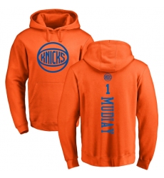 NBA Nike New York Knicks #1 Emmanuel Mudiay Orange One Color Backer Pullover Hoodie