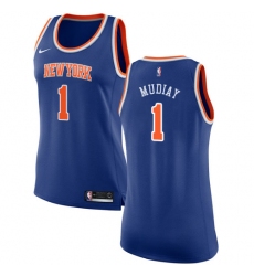 Women's Nike New York Knicks #1 Emmanuel Mudiay Authentic Royal Blue NBA Jersey - Icon Edition