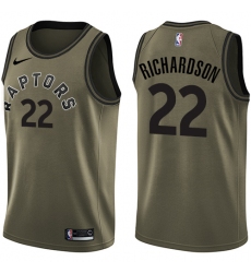Men's Nike Toronto Raptors #22 Malachi Richardson Swingman Green Salute to Service NBA Jersey