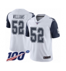 Men's Dallas Cowboys #52 Connor Williams Limited White Rush Vapor Untouchable 100th Season Football Jersey