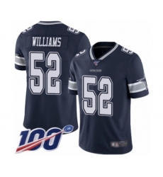 Men's Dallas Cowboys #52 Connor Williams Navy Blue Team Color Vapor Untouchable Limited Player 100th Season Football Jersey