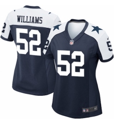 Women's Nike Dallas Cowboys #52 Connor Williams Game Navy Blue Throwback Alternate NFL Jersey