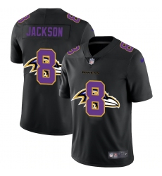 Men's Baltimore Ravens #8 Lamar Jackson Black Nike Black Shadow Edition Limited Jersey