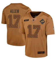 Youth Buffalo Bills #17 Josh Allen Nike Brown 2023 Salute To Service Limited Jersey