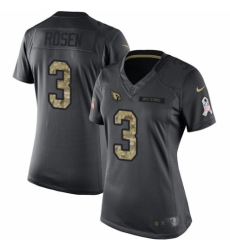 Women's Nike Arizona Cardinals #3 Josh Rosen Limited Black 2016 Salute to Service NFL Jersey