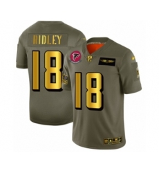 Men's Atlanta Falcons #18 Calvin Ridley Limited Olive Gold 2019 Salute to Service Football Jersey