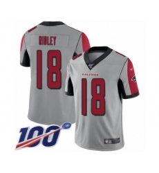 Youth Atlanta Falcons #18 Calvin Ridley Limited Silver Inverted Legend 100th Season Football Jersey