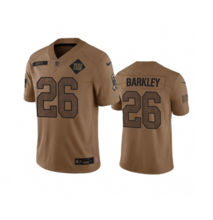 Men's Nike New York Giants #26 Saquon Barkley 2023 Brown Salute To Service Limited Football Stitched Jersey