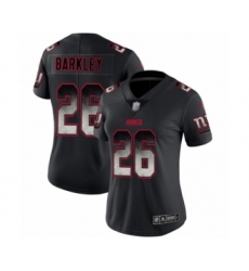 Women's New York Giants #26 Saquon Barkley Limited Black Smoke Fashion Football Jersey