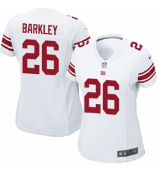 Women's Nike New York Giants #26 Saquon Barkley Game White NFL Jersey
