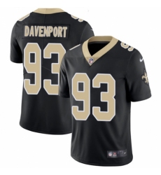 Men's Nike New Orleans Saints #93 Marcus Davenport Black Team Color Vapor Untouchable Limited Player NFL Jersey