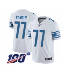 Men's Detroit Lions #77 Frank Ragnow White Vapor Untouchable Limited Player 100th Season Football Jersey
