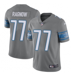 Men's Nike Detroit Lions #77 Frank Ragnow Limited Steel Rush Vapor Untouchable NFL Jersey