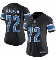 Women's Nike Detroit Lions #72 Frank Ragnow Limited Black Rush Vapor Untouchable NFL Jersey