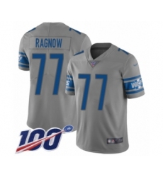 Youth Detroit Lions #77 Frank Ragnow Limited Gray Inverted Legend 100th Season Football Jersey