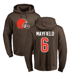 NFL Nike Cleveland Browns #6 Baker Mayfield Brown Name & Number Logo Pullover Hoodie